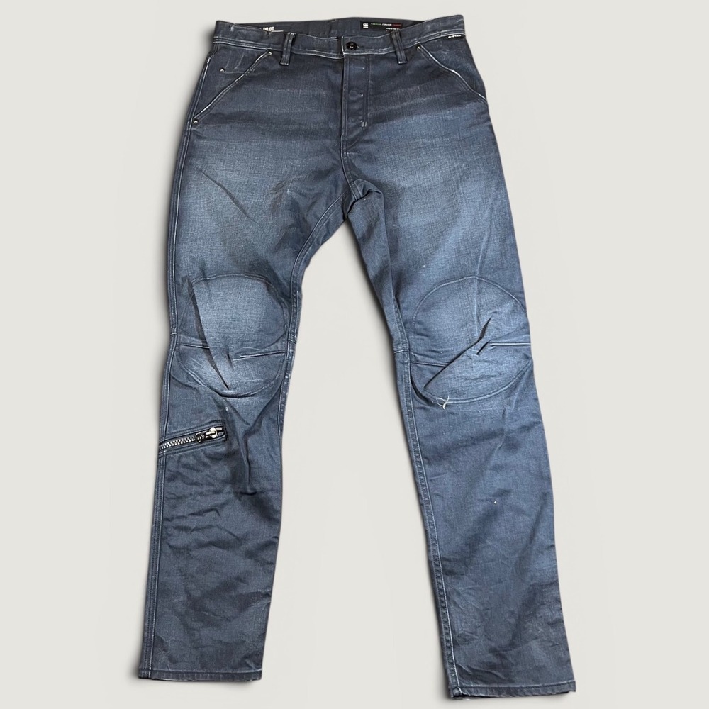 G-Star Raw Pilot 3D Slim Jeans Mens 34x32 Dark Blue Italian Fabric Motorcycle